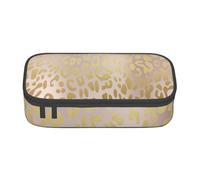 CMJSGG Rosa Oro Rosa Metálico Acero Leopardo Piel de Animal, Estuche para lápices, Estuche para lápices Estuche para lápices de Gran Capacidad Estuche para cosméticos