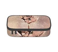 CMJSGG Rosa Rosa Flor Cobre Lentejuela Brillante Oro, Estuche para lápices, Estuche para lápices Estuche para lápices de Gran Capacidad Estuche para cosméticos