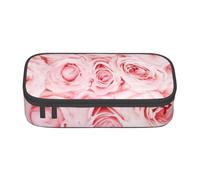 CMJSGG Rosas Frescas Rosadas Impresas, Estuche para lápices, Estuche para lápices Estuche para lápices de Gran Capacidad Estuche para cosméticos