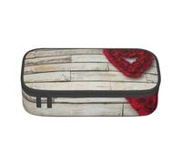 CMJSGG Rosas Rojas En Forma De Corazón Estampadas, Estuche para lápices, Estuche para lápices Estuche para lápices de Gran Capacidad Estuche para cosméticos