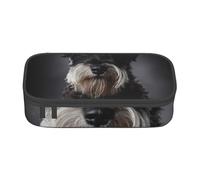 CMJSGG Schnauzer Retrato Gris Oscuro, Estuche para lápices, Estuche para lápices Estuche para lápices de Gran Capacidad Estuche para cosméticos