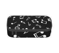 CMJSGG Señales de Notas Musicales Negras, Estuche para lápices, Estuche para lápices Estuche para lápices de Gran Capacidad Estuche para cosméticos