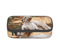 CMJSGG Setter Inglés Otoño Mascotas Perros del Bosque Inglés, Estuche para lápices, Estuche para lápices Estuche para lápices de Gran Capacidad Estuche para cosméticos
