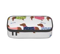 CMJSGG Suéter con patrón de Mascota de Raza de Perro de Abrigo Rojo Dachshund, Estuche para lápices, Estuche para lápices Estuche para lápices de Gran Capacidad Estuche para cosméticos