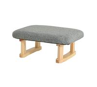 CMJSGG Taburete otomano Moderno con reposapiés, Taburete con reposapiés, Asiento Acolchado de Tela de Lino, con Patas de Madera Maciza, para Sala de Estar y Dormitorio, F