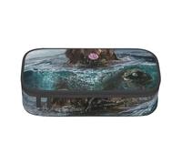 CMJSGG Terranova Perros Subacuáticos Animales Graciosos, Estuche para lápices, Estuche para lápices Estuche para lápices de Gran Capacidad Estuche para cosméticos