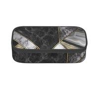 CMJSGG Textura De Mármol Negro Estampado Dorado, Estuche para lápices, Estuche para lápices Estuche para lápices de Gran Capacidad Estuche para cosméticos