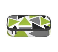 CMJSGG Triángulos Aleatorios Verde Lima Gris Negro sobre Blanco, Estuche para lápices, Estuche para lápices Estuche para lápices de Gran Capacidad Estuche para cosméticos
