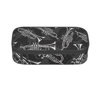 CMJSGG Trompetas de boceto en Blanco y Negro, Estuche para lápices, Estuche para lápices Estuche para lápices de Gran Capacidad Estuche para cosméticos