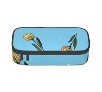 CMJSGG Tulipanes Amarillos Dibujados a Mano, Estuche para lápices, Estuche para lápices Estuche para lápices de Gran Capacidad Estuche para cosméticos