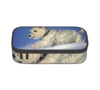CMJSGG Westie Invierno West Highland White Terrier Perros, Estuche para lápices, Estuche para lápices Estuche para lápices de Gran Capacidad Estuche para cosméticos