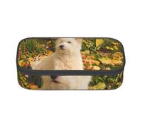 CMJSGG Westie Otoño West Highland White Terrier Perros, Estuche para lápices, Estuche para lápices Estuche para lápices de Gran Capacidad Estuche para cosméticos