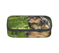 CMJSGG Yorkshire Terrier Verde Hierba Yorkie Perros Lindos, Estuche para lápices, Estuche para lápices Estuche para lápices de Gran Capacidad Estuche para cosméticos