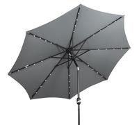 CMJYMX 2.7m Sombrilla Parasol De Jardín, Sombrilla Terraza Exterior Con Manivela E Inclinación, 8 Varillas, Protección UV, Ideal Para Piscina, Terraza, Patio Y Balcón(Gray)
