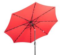 CMJYMX 2.7m Sombrilla Parasol De Jardín, Sombrilla Terraza Exterior Con Manivela E Inclinación, 8 Varillas, Protección UV, Ideal Para Piscina, Terraza, Patio Y Balcón(Red)