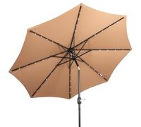 CMJYMX 2.7m Sombrilla Parasol De Jardín, Sombrilla Terraza Exterior Con Manivela E Inclinación, 8 Varillas, Protección UV, Ideal Para Piscina, Terraza, Patio Y Balcón(Khaki)