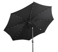 CMJYMX 2.7m Sombrilla Parasol De Jardín, Sombrilla Terraza Exterior Con Manivela E Inclinación, 8 Varillas, Protección UV, Ideal Para Piscina, Terraza, Patio Y Balcón(Black)