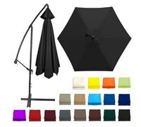 CMJYMX Tela De Repuesto Para Paraguas, 6/8 Varillas 200cm 215cm 230cm 250cm 270cm 280cm 300cm 330cm 350cm 400cm Toldo De Recambio De Sombrilla(Black,6 RIBS: 200CM/6.5FT)