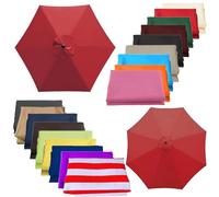 CMJYMX Toldo De Recambio Para Sombrilla De 6/8 Brazos, Cubierta De Repuesto Para Sombrilla De 2/2,15/2,3/2,5/2,7/2,8/3/3,3/3,5/4.0 M Con Protección UV(Red,8 RIBS: 300CM/9.8FT)
