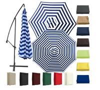 CMJYMX Toldo De Repuesto Para Sombrilla De Patio, Impermeable Cubierta De Repuesto Para Sombrilla 200cm 215cm 230cm 250cm 270cm 280cm 300cm 330cm 350cm 400cm(Navy+white,8 RIBS: 270CM/8.8FT)