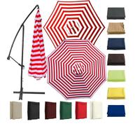 CMJYMX Toldo De Repuesto Para Sombrilla De Patio, Impermeable Cubierta De Repuesto Para Sombrilla 200cm 215cm 230cm 250cm 270cm 280cm 300cm 330cm 350cm 400cm(Red+white,6 RIBS: 200CM/6.5FT)
