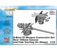 CMK 129-N72020 U-BOOT IX JUEGO DE CONVERSIÓN DE ARMAS NUEVO CAÑÓN DE 105MM Y ...