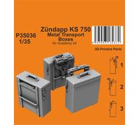 CMK 129-P35036-1 :3 5 Zündapp Ks 750 Metal Transporte Cajas / para Academia Kit