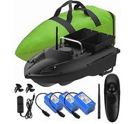 CMOLVUR Barco de cebo de pesca con control remoto, alcance de 500 m, gran capacidad, resistente al viento y a las olas, incluye bolso y accesorios para pescadores