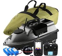 CMOLVUR Barco de cebo de pesca GPS de 12000 mAh con 3 bahías de catapulta, 16 puntos de memoria, incluye bolso y accesorios para pesca de carpa, cuenta con funcionalidad de retorno de una tecla