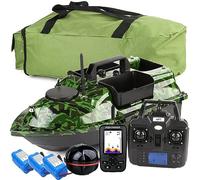 CMOLVUR Barco de cebo de pesca GPS de 12000 mAh con buscador de peces LCD, incluye bolso y accesorios, retorno de una tecla, 16 puntos de memoria para pesca de carpas