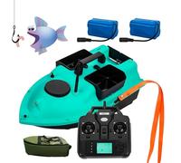 CMOLVUR Barco de cebo de pesca mejorado de 500 m con bolsa de barco + 2 baterías de 12000 mAh + luces de pesca nocturnas, 3 tanques de cebo independientes, 16 puntos de posición, contenedor de