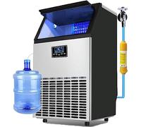 CMOLVUR Máquina para hacer cubitos de hielo, máquina para encimera, máquina portátil, pantalla LED autolimpiante de bajo ruido, ideal para el hogar, cocina, oficina, restaurante, bar, cafetería (A, 68