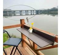 CMOLVUR Mesa de balcón plegable ajustable para montar en la pared, resistente a la intemperie, muebles de jardín al aire libre, ahorro de espacio, lado colgante para terraza y uso en el patio