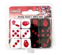 CMON Dados especiales Zombicide 2ª Edición, negro y blanco, 16 mm, hexaedro, cartón