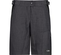 CMP - Bermuda ciclista de mujer con forro de malla, Negro, XXS