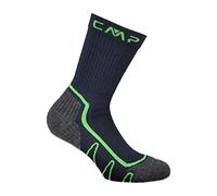 CMP Calcetines de trekking para niños Poly Mid, B.Azul-Verde Fluo, 28/30