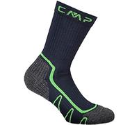 CMP Calcetines de trekking para niños Poly Mid, B.Azul-Verde Fluo, 34/36