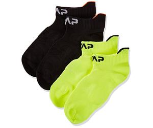 CMP - Calcetines deportivos ultraligeros para niños, Amarillo Fluo-Negro, 25/27