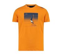 CMP Camiseta de algodón jersey unisex para niños y niños, Flame-bluesteel, 110 cm