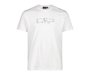 CMP Camiseta elástica para Hombre con Logotipo de algodón Art.32d8147p, Blanco-b.Blue, 54