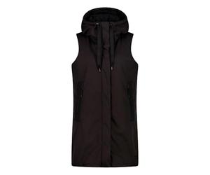 CMP - Chaleco largo con capucha fija para mujer, color negro, talla 42