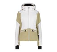 CMP Chaqueta de esquí de sarga con inserciones de terciopelo para mujer Waterproof 20.000, Blanco/Beige, S