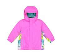 CMP - Chaqueta de esquí infantil en sarga con capucha fija, Púrpura Fluo-Aqua, 98CM