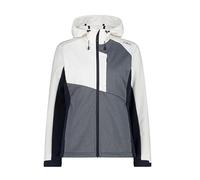 CMP - Chaqueta de mujer con capucha fija en softshell melange, B. Blue-White, 44