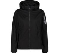 CMP - Chaqueta softshell ligera para mujer con capucha desmontable, Negro, M