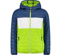 CMP - Chaqueta infantil con capucha fija, Verde lima-Azul polvoriento, 176