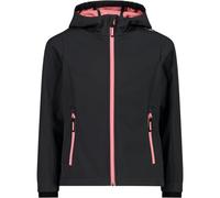 CMP Chaqueta Kid G Con Capucha Fija, Chaqueta Softshell Unisex niños, Negro (Antracita-Melocotón), 128