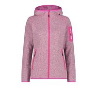CMP - Chaqueta Knit-Tech para Mujer con Capucha Fija, Color Fucsia y Blanco, 40