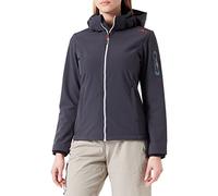 CMP Chaqueta softshell de mujer con capucha desmontable, Antracite-Deep Lake, M