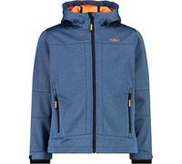 CMP - Chaqueta softshell infantil melange con capucha fija, Mel piedra azul., 128